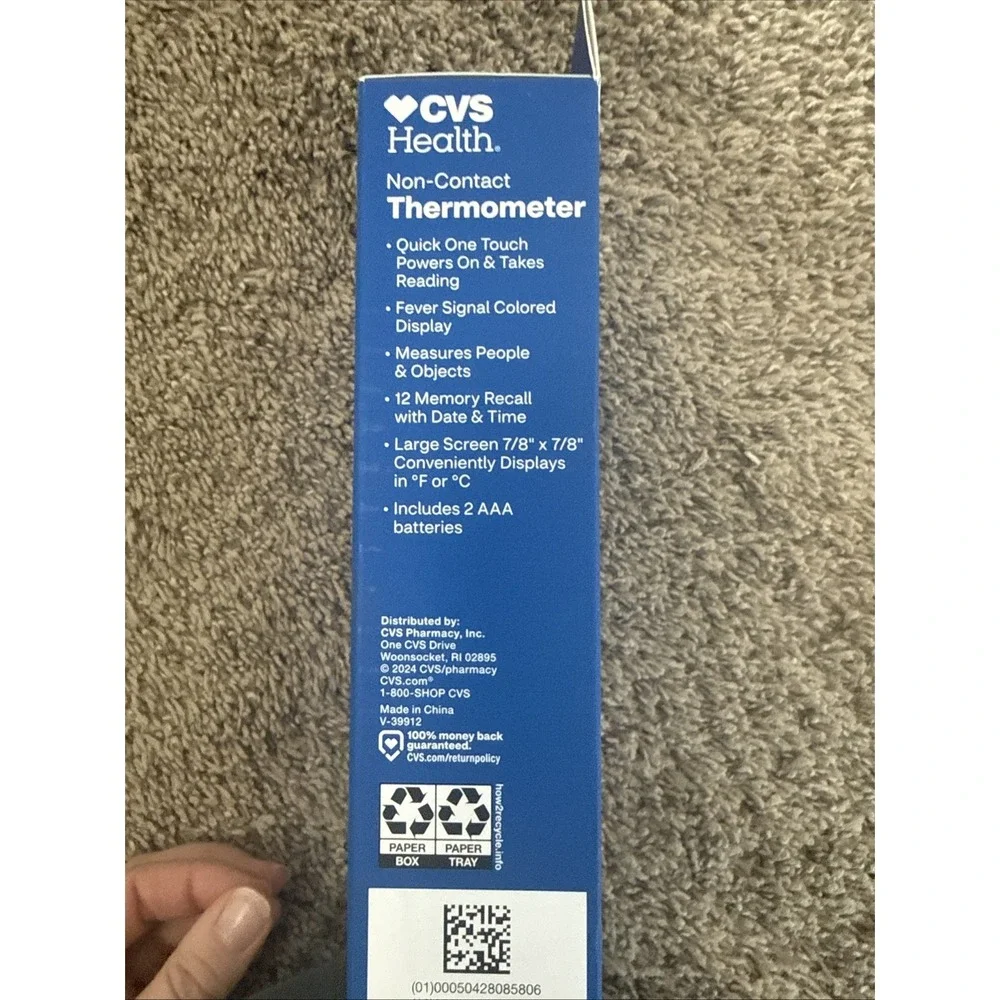 Thermometer Non-Contact CVS Health Sealed in Package Infrared 12 Memory
